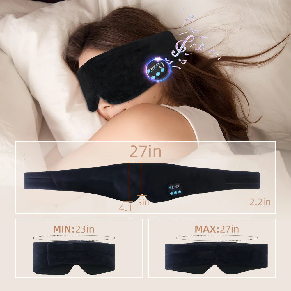 Bluetooth Sleeping Mask with Wireless Earphones - Travel Cotton Eye Mask for Ultimate Comfort and Relaxation